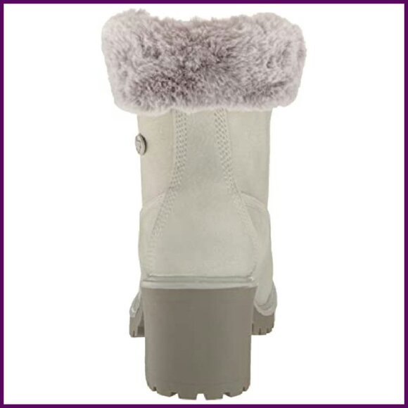 Women's Faux Fur Ankle Boots, Cushioned Insole, Lace Up, Synthetic Nubuck - Picture 4 of 7